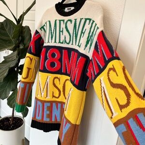 MSGM Colorful Graphic Crewneck Sweater